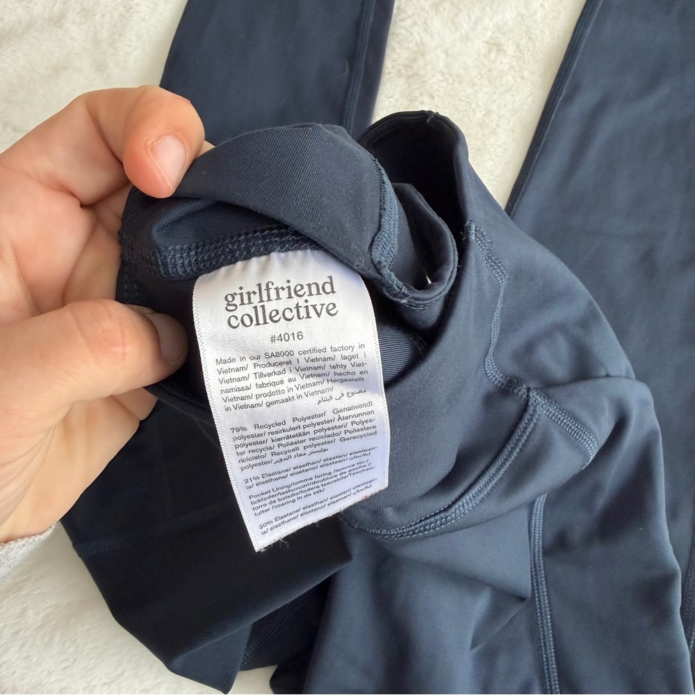Girlfriend Collective Leggings Navy Blue XS - Picture 3 of 5